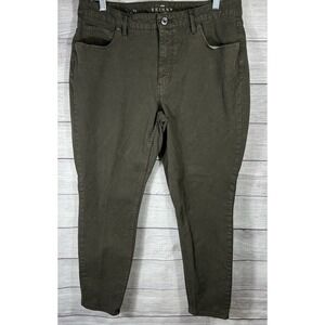 White‎ House Black Market Skinny Ankle Pants Women's Size 14 Olive High Rise